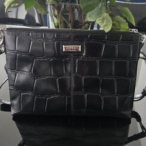 Osprey Black Amalia Clutch - Big Croc Crossbody NWT.